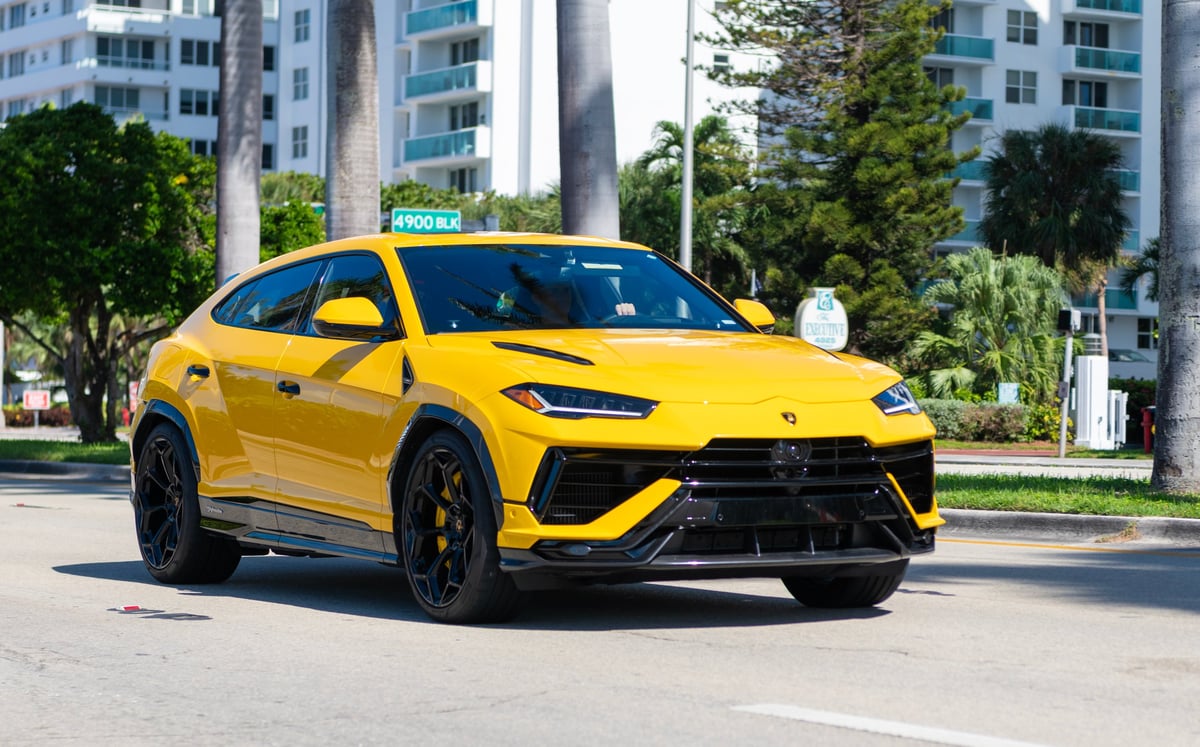 Yellow Lamborghini Urus SUV