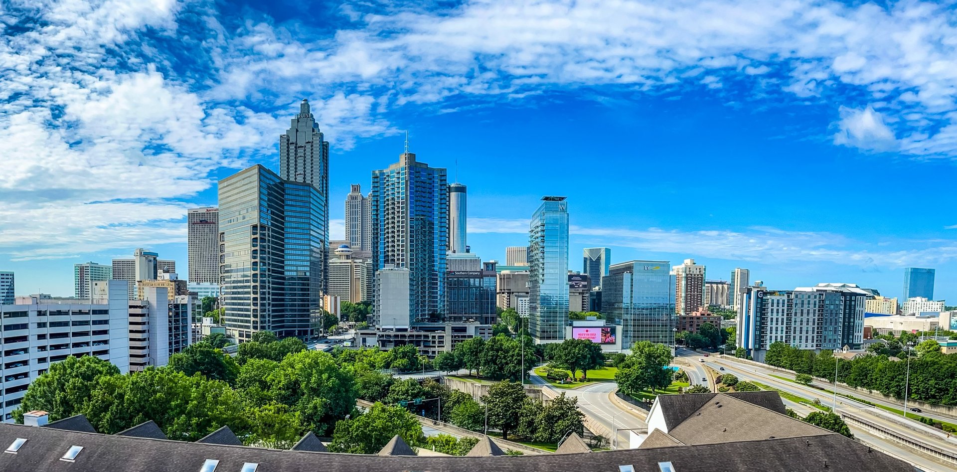Panoramic Photo of The Downtown Atlanta Skyline