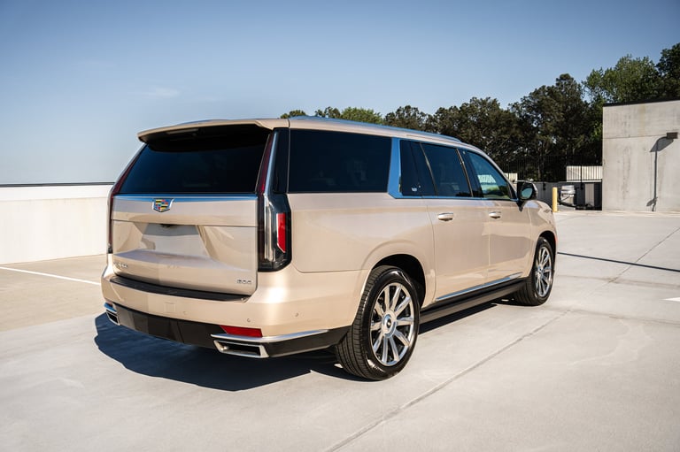 Luxury SUV rear three-quarter view
