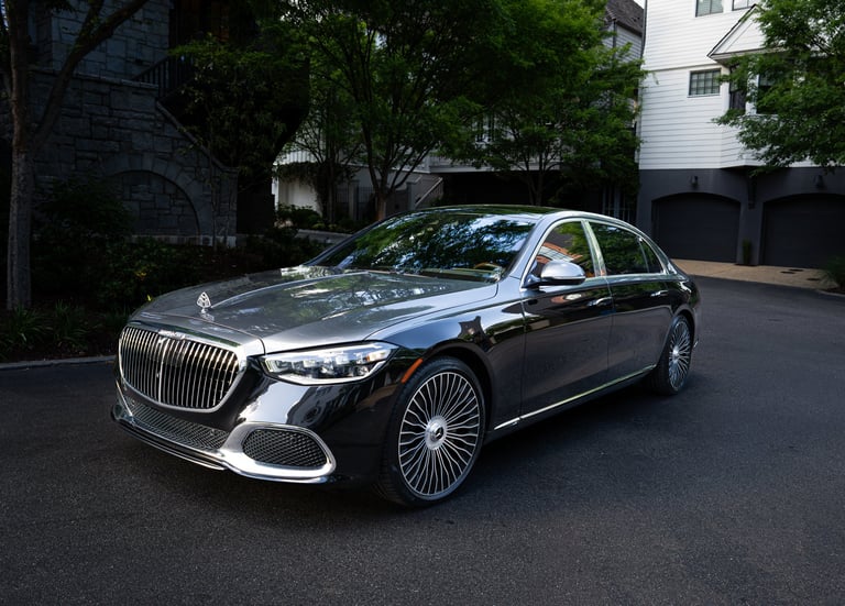 Luxury black Mercedes-Maybach sedan